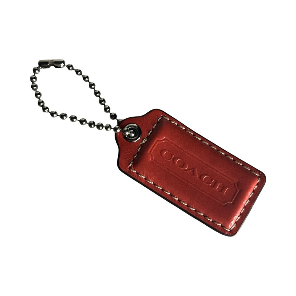 COACH Red XL Leather Keychain - circa 2010 - Picture 2 of 8